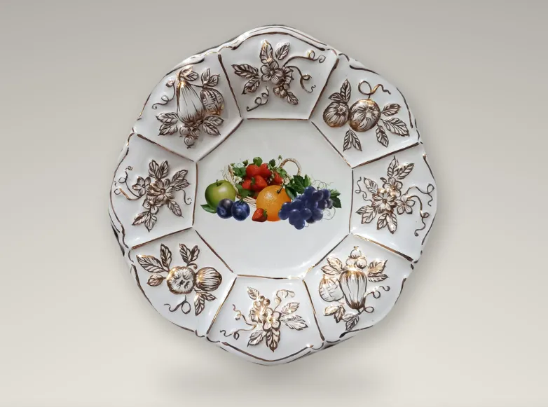 Serving Dish "Fruits" (with Gold Accents) thumbnail 1